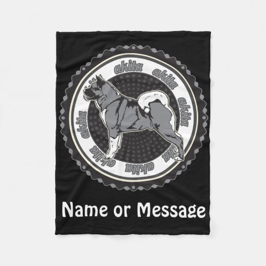 犬恋愛秋田名前をカスタムする/メッセージ フリースブランケット (正面)
