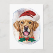 犬愛好家のためのゴールデンレトリバーのクリスマスプレゼント シーズンポストカード (正面)