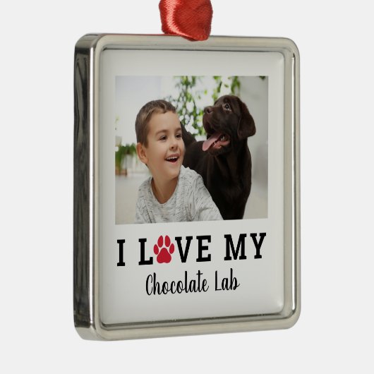 犬愛赤ペットポープリントフォパーソナライズされたト メタルオーナメント (右)