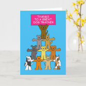 犬感謝していにトレーナーの犬 カード (黄色い花)