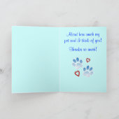 犬感謝していのシッターかウォーカーに サンキューカード (内部)