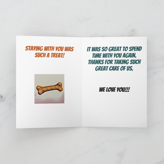 犬感謝していの奢り カード (内部)