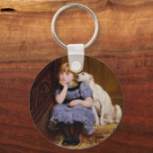 犬慰め女の子 – 悔やみや弔慰by R.Briton キーホルダー (正面)