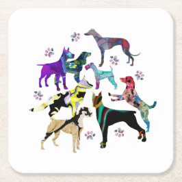 犬手 スクエアペーパーコースター