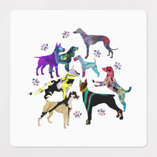 犬手 ラベル (デザイン1)