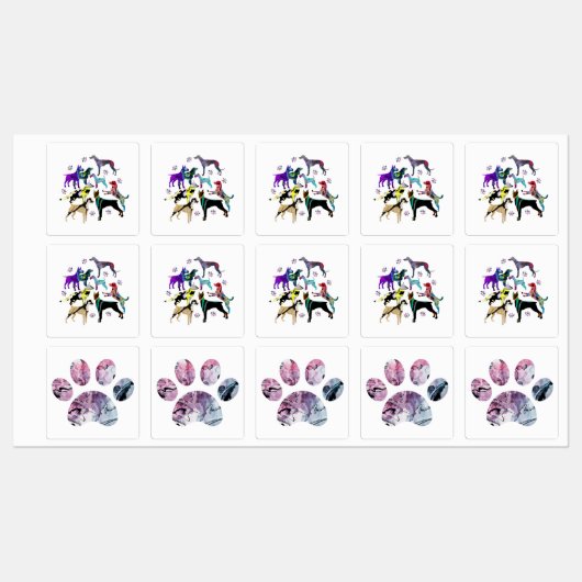 犬手 ラベル (シート)