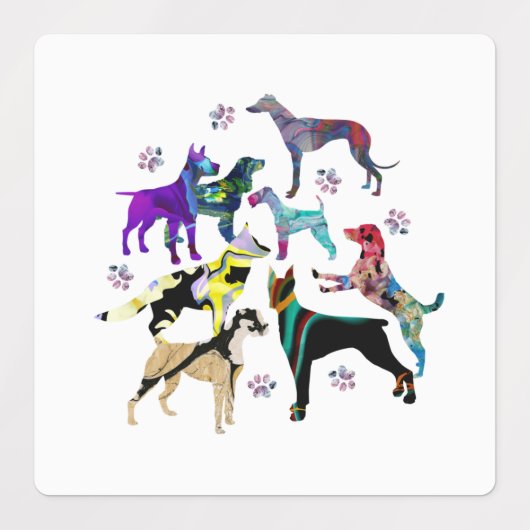 犬手 ラベル (デザイン2)