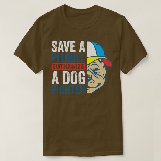犬救の戦闘犬の救出を安楽死させるピットブル Tシャツ (デザイン正面)
