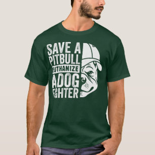 犬救の戦闘犬の救出を安楽死させるピットブル Tシャツ