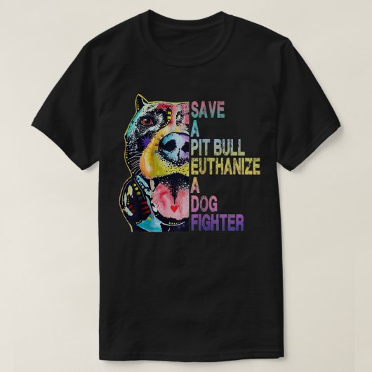 犬救ピットブルを安楽死させる Tシャツ (デザイン正面)