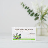 犬救出非営利の緑のタグライン 名刺 (スタンド正面)