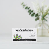 犬救出非営利の黒いタグライン 名刺 (スタンド正面)
