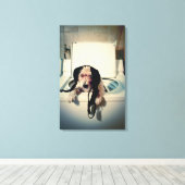 犬救済は洗い流しに行く キャンバスプリント (インサイチュ (ウッドフロア))