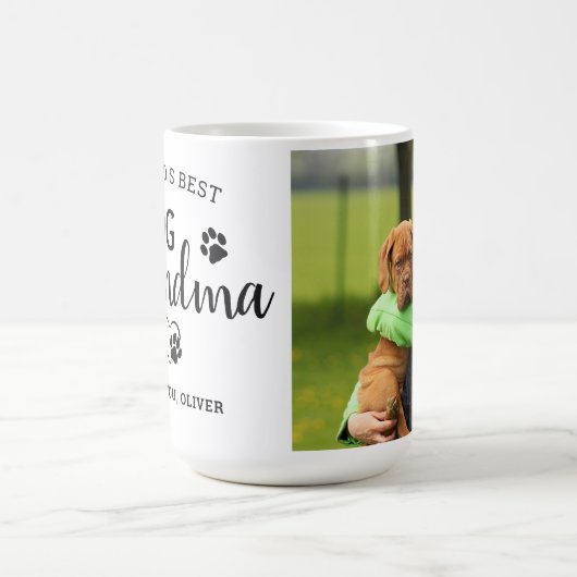 犬最高のおばあちゃんパーソナライズされた可愛いペット コーヒーマグカップ (中央)