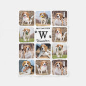 犬最高のがペットパーソナライズされた写真コラージュ フリースブランケット (正面)