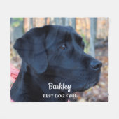 犬最高のが犬パーソナライズされた写真 フリースブランケット (正面(横))