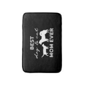 犬最高のと猫の母ギフト可愛い猫の女熱狂する性犬 バスマット (正面縦)