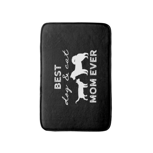 犬最高のと猫の母ギフト可愛い猫の女熱狂する性犬 バスマット (正面縦)