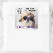 犬最高ののトリマーシーズー(犬)Tzu Notカスタム Logo スクエアシール (バッグ)