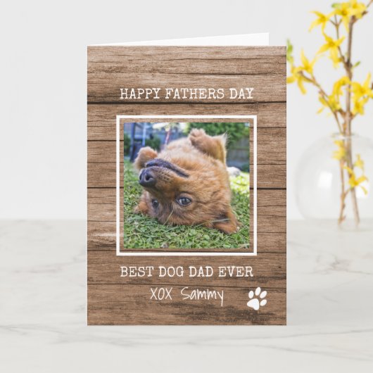 犬最高ののパパが父の日を撮影 カード (黄色い花)