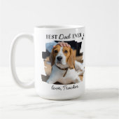 犬最高ののパパのパーソナライズされたペット写真 コーヒーマグカップ (左)