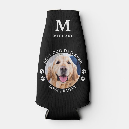 犬最高ののパパの前足のプリントカスタムかわいいペットの写真 ボトルクーラー (正面)
