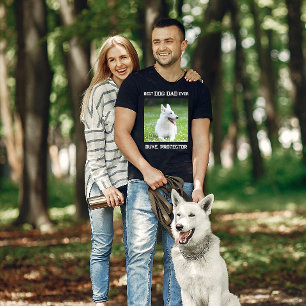 犬最高ののパパはパーソナライズされたペット写真黒T-S Tシャツ