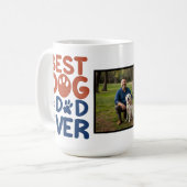 犬最高ののパパはレトロパーソナライズされた写真 コーヒーマグカップ (正面左)