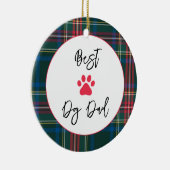 犬最高ののパパラヴ、ペット名ポーホリデイプレイド セラミックオーナメント (右)