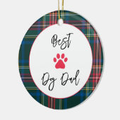 犬最高ののパパラヴ、ペット名ポーホリデイプレイド セラミックオーナメント (左)