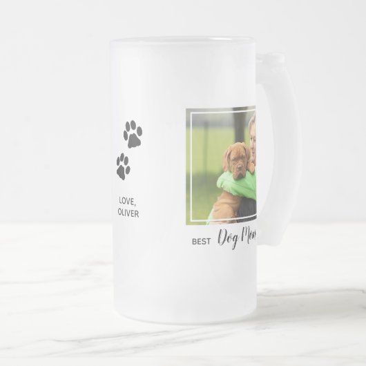 犬最高のの母がペットで撮影 フロストグラスビールジョッキ (正面右)