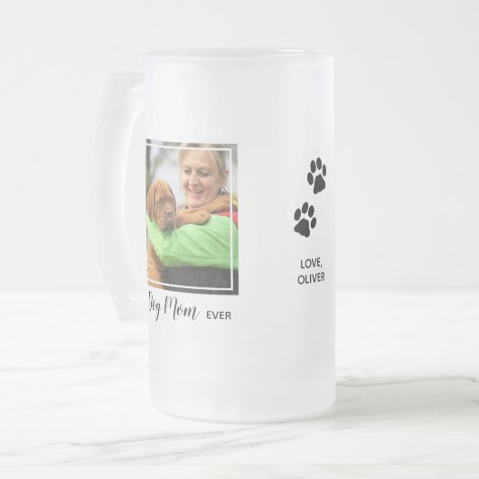 犬最高のの母がペットで撮影 フロストグラスビールジョッキ (正面左)