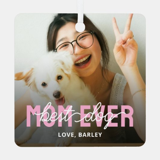 犬最高のの母がペットで撮影 メタルオーナメント (裏面)