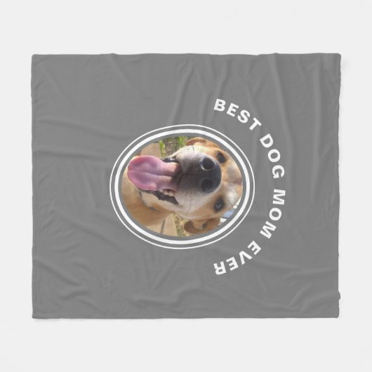 犬最高のの母がペットの写真を撮った フリースブランケット (正面(横))