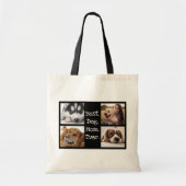 犬最高のの母がペットの写真パーソナライズされた黒 トートバッグ (正面)