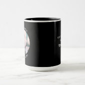 犬最高のの母が可愛い白い子犬の黒の写真 マグカップ (中央)