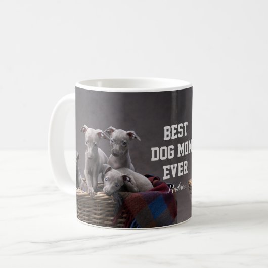 犬最高のの母が撮ったカスタム写真 コーヒーマグカップ (正面左)