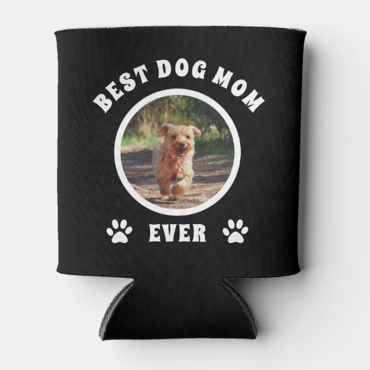 犬最高のの母が撮カスタム影パーソナライズされた 缶クーラー (正面)