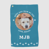 犬最高のの母さんパパーソナライズされたラ写真 ゴルフタオル (正面)