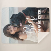 犬最高のの母さんパーソナライズされた シェルパブランケット (正面(横))