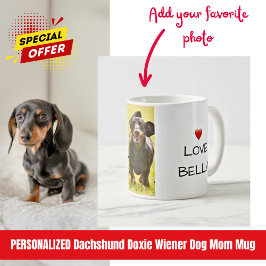 犬最高のの母さん。今まで。Doxie Love Name写真 コーヒーマグカップ