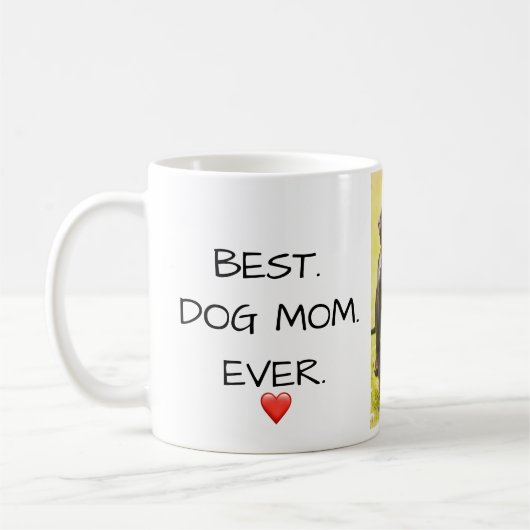 犬最高のの母さん。今まで。Doxie Love Name写真 コーヒーマグカップ (左)