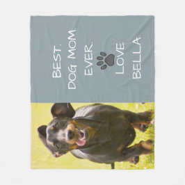 犬最高のの母さん。今まで。Doxie Love Name写真 フリースブランケット