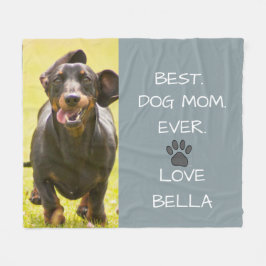犬最高のの母さん。今まで。Doxie Love Name写真 フリースブランケット