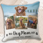 犬最高のの母のホワイトフォトコラージュ クッション<br><div class="desc">犬最高のの母さん♡... 彼女のお気に入りの誕生日、母の日またはクリスマスであるかどうか、あなたの犬の母を驚かせすごいるカスタムこの写真のコラージュの枕。犬カスタマイズの4枚の写真が入った犬のお気に入りの枕！枕は両面が同じ。何年も大切な形見来だ。犬素晴らしからの贈り物。COPYRIGHT © 2020 Judy Burrows,  Black Dog Art - All Rights Reserved.犬最高の母EVERホワイトフォトコラージュ装飾用クッション</div>