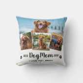 犬最高のの母のホワイトフォトコラージュ クッション (正面)