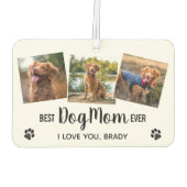 犬最高のの母のホワイト写真3 カーエアーフレッシュナー (裏面)