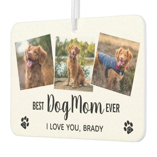 犬最高のの母のホワイト写真3 カーエアーフレッシュナー (左)