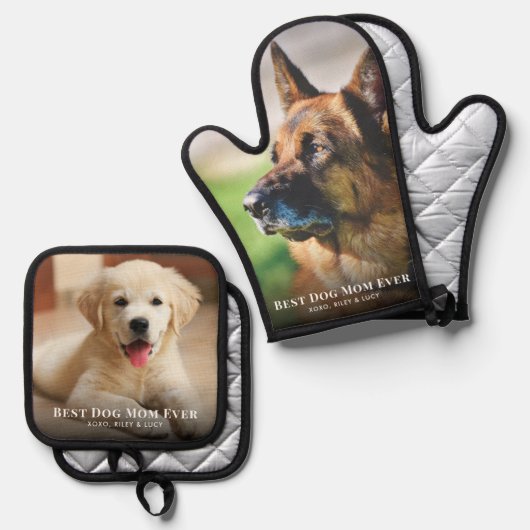 犬最高のの母の写真 鍋つかみ&鍋敷きセット (正面/裏面)