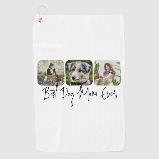 犬最高のの母は今までカスタム- 3-Photo Collage ゴルフタオル (正面)